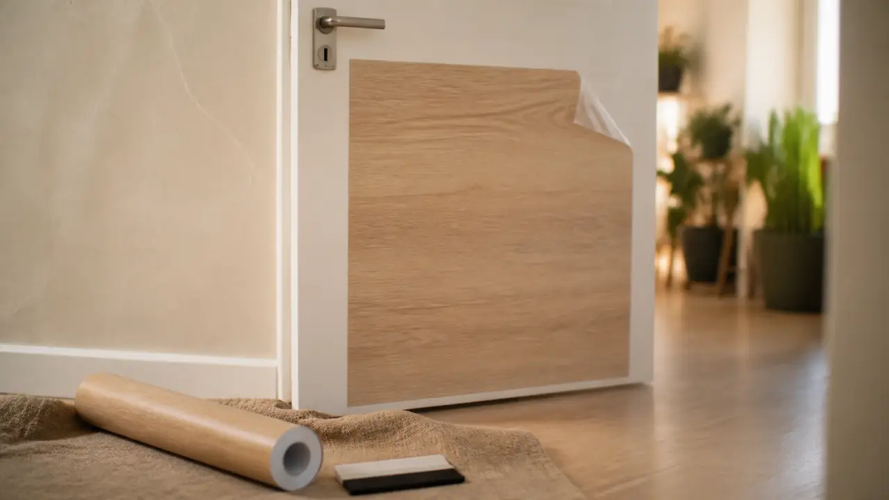 Décoration porte intérieure sans travaux avec stickers sur porte intérieure