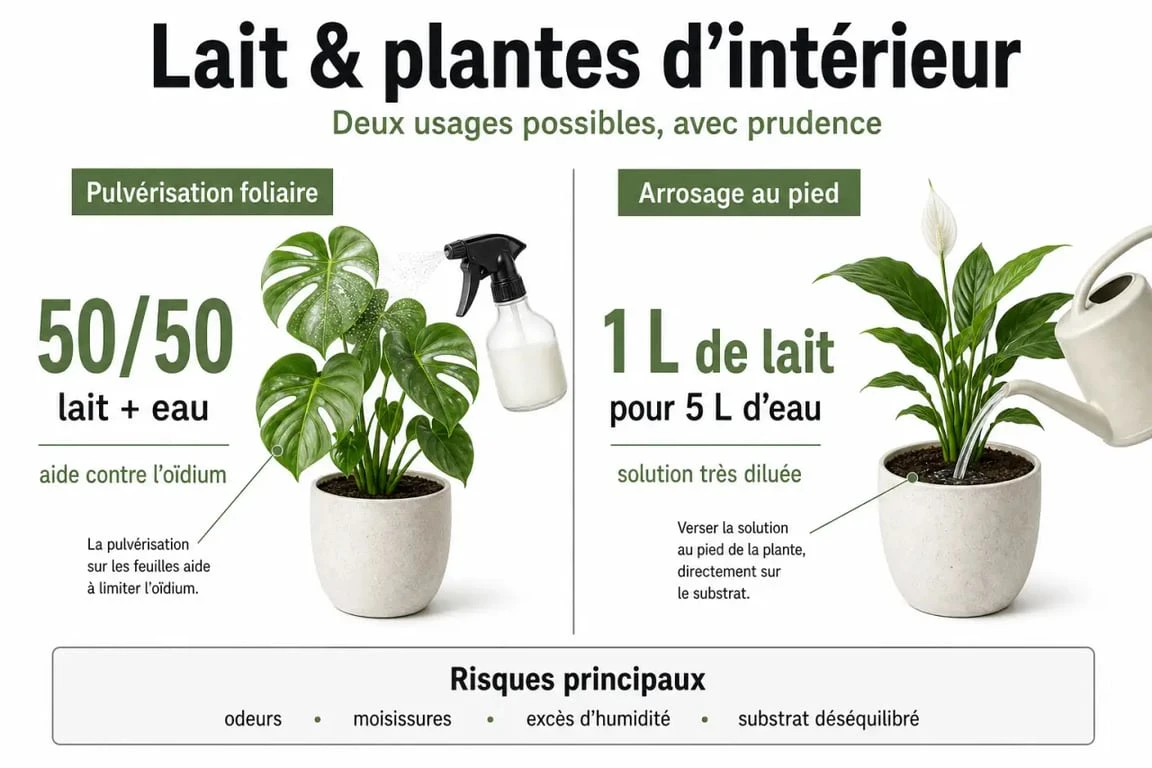 Pourquoi mettre du lait dans les plantes d’intérieur : usages, dosage et risques