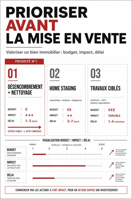 Comment valoriser son bien immobilier avant une mise en vente : prioriser nettoyage, home staging et travaux ciblés