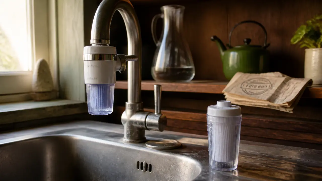 Filtre eau robinet avec cartouche anti-chlore et PFAS