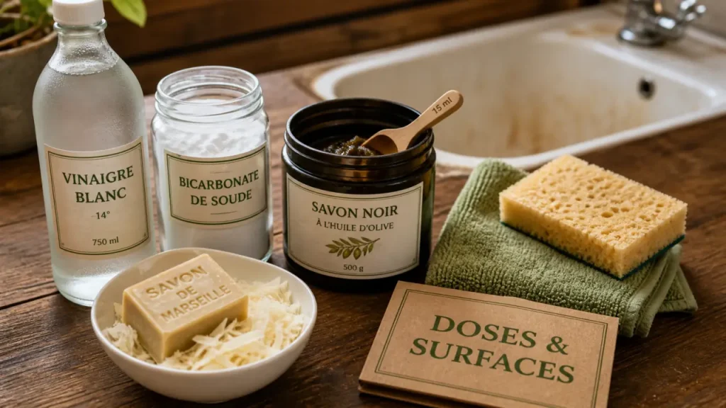 Les 4 bases d’un produit d’entretien maison, avec les bons dosages et les erreurs à éviter