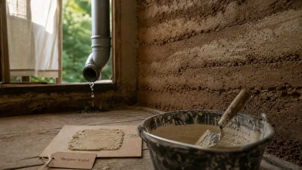 Rénovation maison pisé : enduits respirants et drainage de l’eau