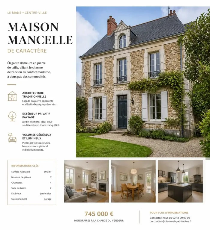 Maison mancelle typique pour un achat maison Le Mans