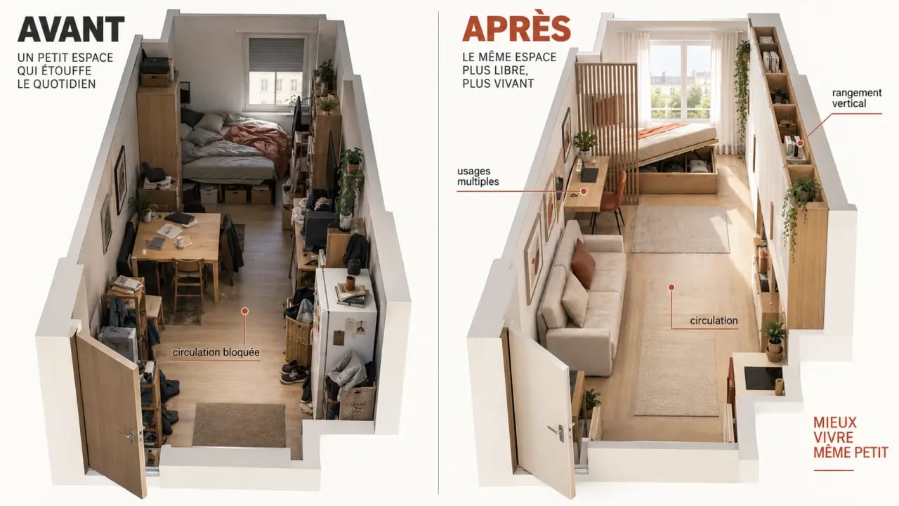 Optimiser l’aménagement d’un petit espace pour une location réussie grâce aux rangements et au mobilier multifonction
