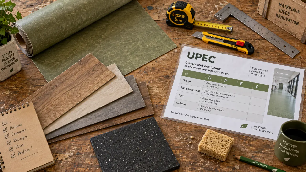 Revêtement de sol souple en chantier, UPEC, linoléum et vinyle