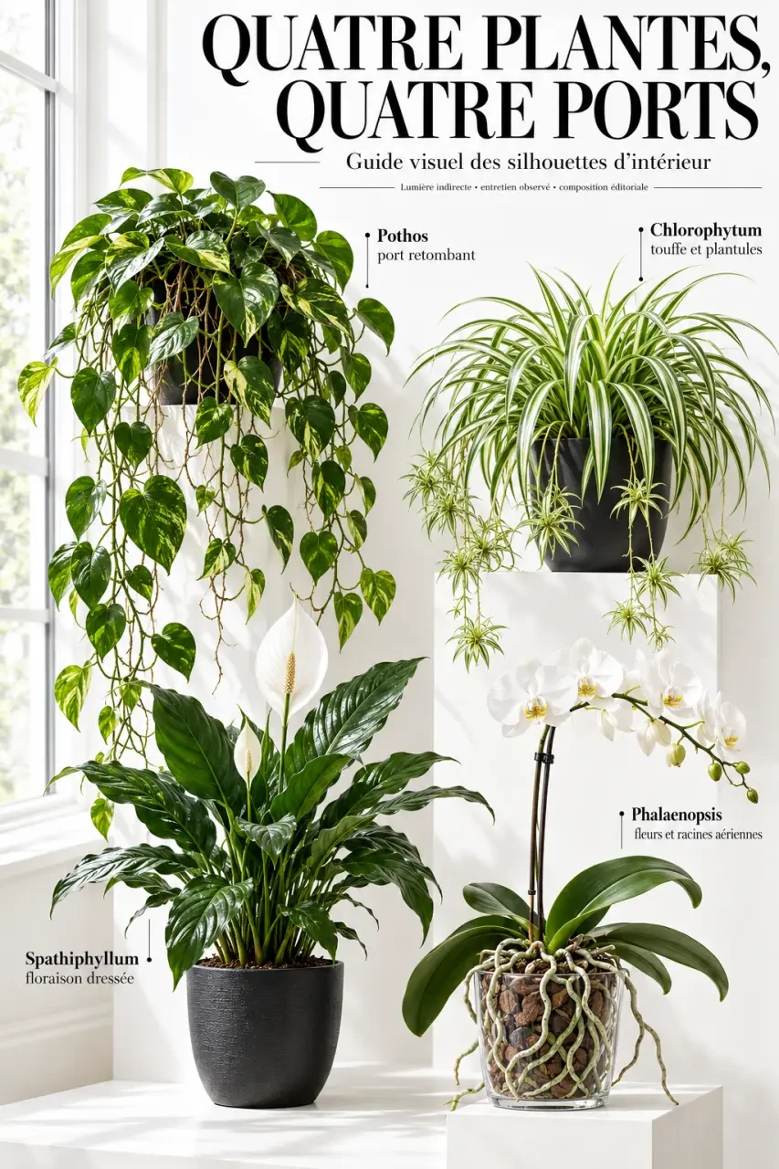 Plantes d intérieur photos et noms : pothos, plante araignée, fleur de lune et orchidée