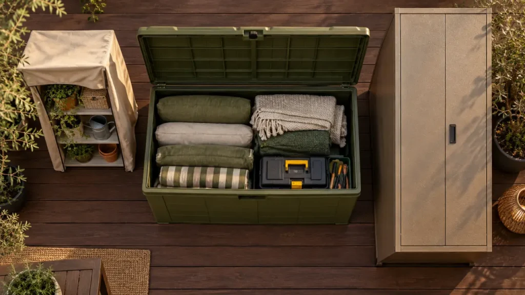 Meuble de rangement extérieur : choisissez le format adapté à chaque espace